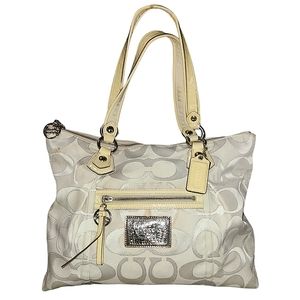 Coach Poppy White Signature C Tote